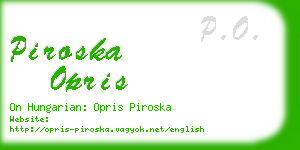 piroska opris business card